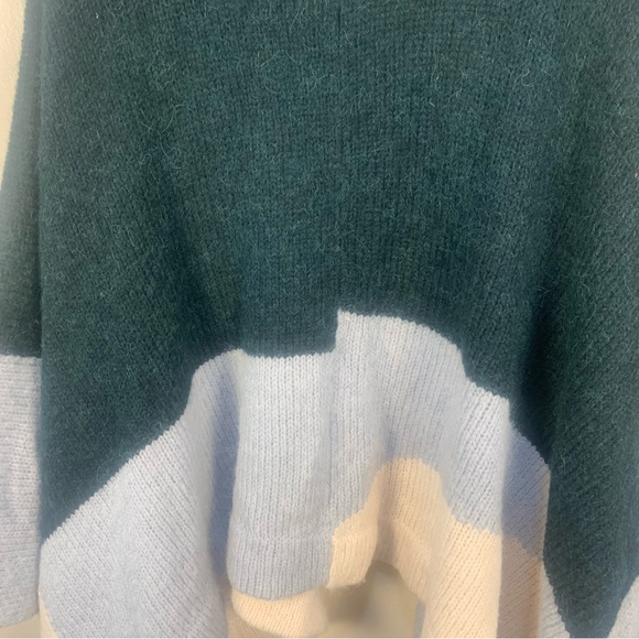 ELK Alpaca Wool Blend Color Block Poncho Sweater - Picture 15 of 16